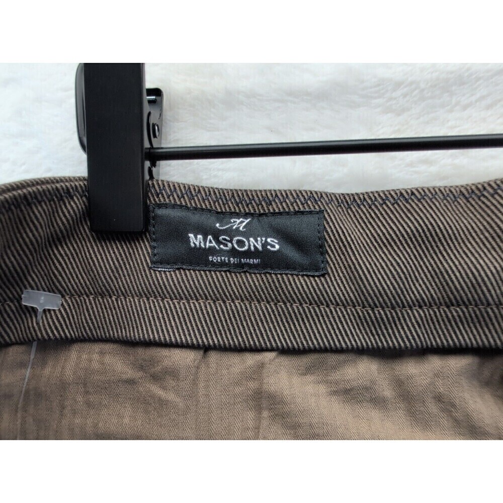 MASON'S New York Regular Fit Flat Front Stretch Cotton Pants Mens Sz 58/42 Brown - Picture 12 of 16